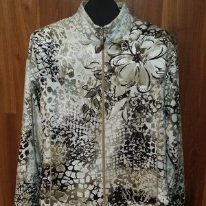 Alia Petite Set- Zipper Jacket & 3/4 Sleeve Shirt